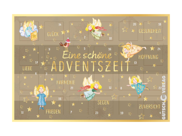 ADVENTSZAUBER Adventskalender Grußkarten "Eine schöne Adventszeit", 4er Pack