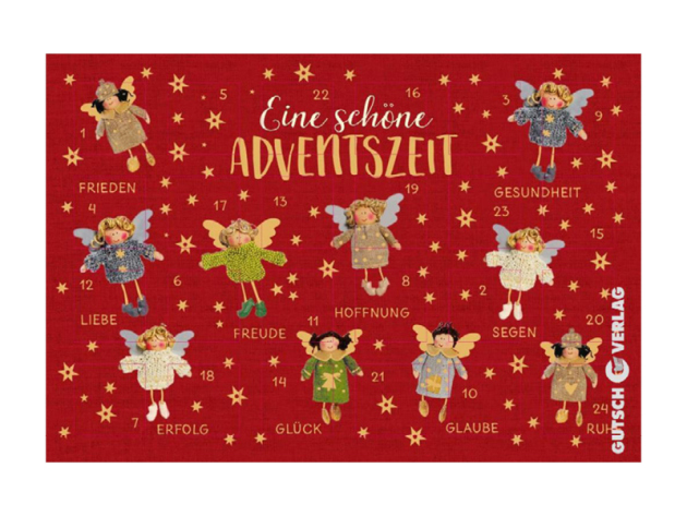ADVENTSZAUBER Adventskalender Grußkarten "Eine schöne Adventszeit", 4er Pack