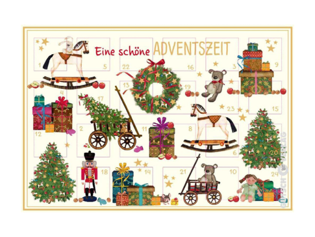 ADVENTSZAUBER Adventskalender Grußkarten "Eine schöne Adventszeit", 4er Pack