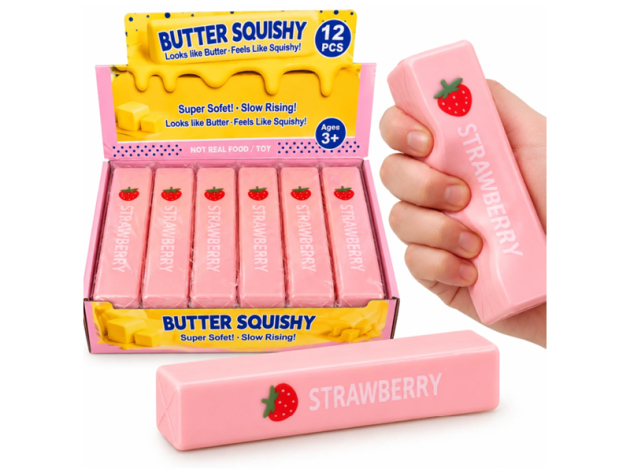 Squishy Strawberry Butter XXL; 22×4,5×4,5 cm; 12er Display