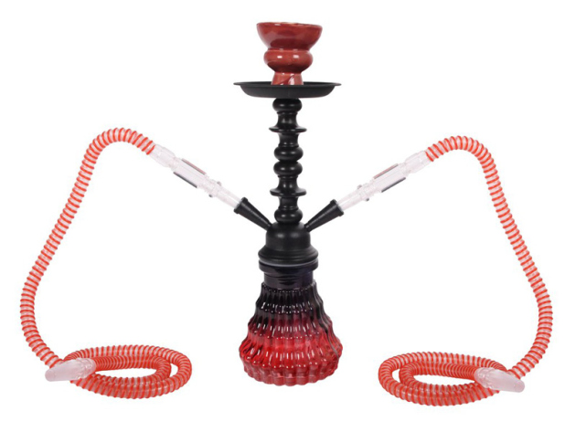 Shisha "Timeless", rot/schwarz, 30 cm, 2 Schläuche