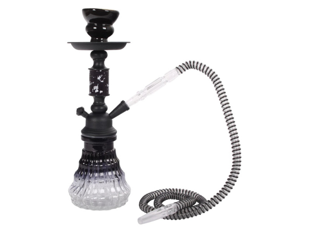 Shisha "Foxy", klar/schwarz, 34 cm, 1 Schlauch