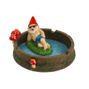 Aschenbecher "Zwerg mit Joint amTeich", 13x13x6 cm