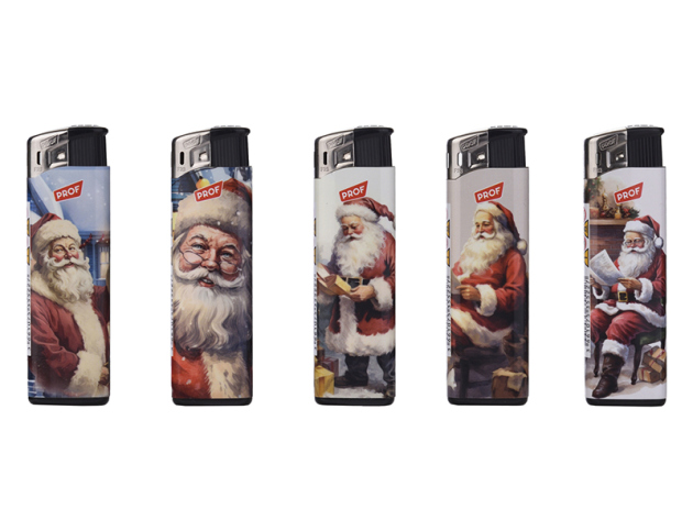 Elektrofeuerzeug "Santa", 5-fach sort., 50er Display