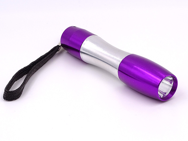 Taschenlampe Compact mit Bändchen (SDchwarz oder Lila)