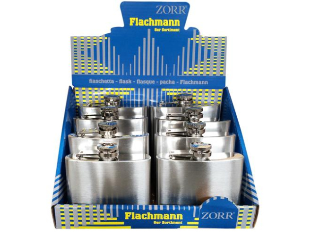 Flasks "Zorr" 4 oz/118 ml, 5 oz/148ml, 6 oz/177ml, 7 oz/207ml, 8er Display