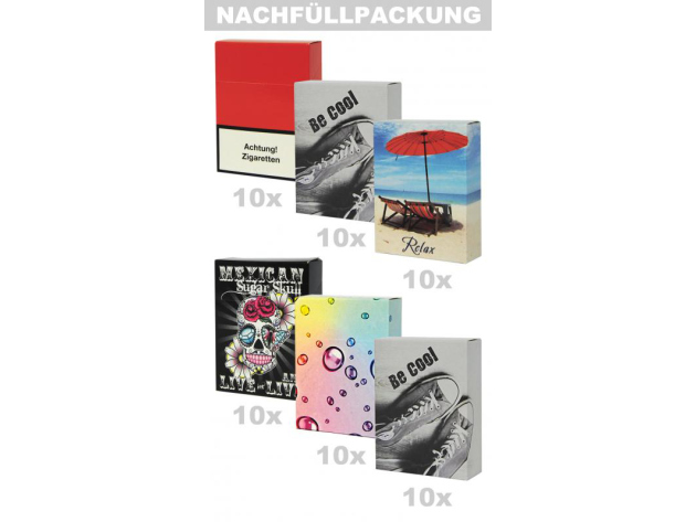 Cover XL Zigaretten-Schachtel, 60er Nachfüllpackung, 6 Motive
