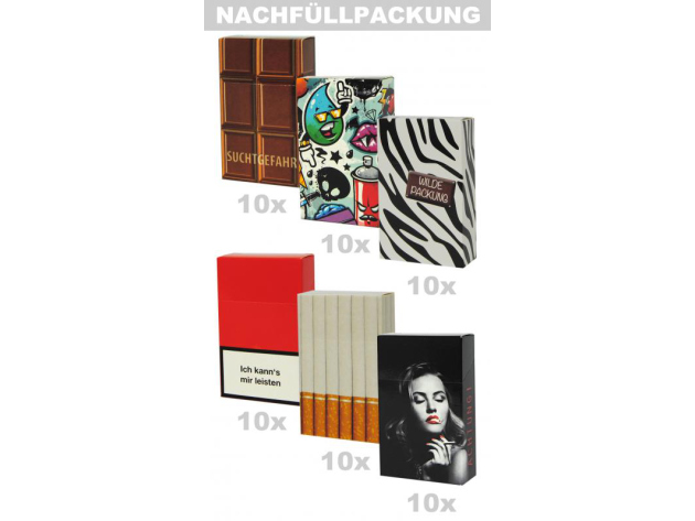 Cover L Zigaretten-Schachtel, 60er Nachfüllpackung, 6 Motive
