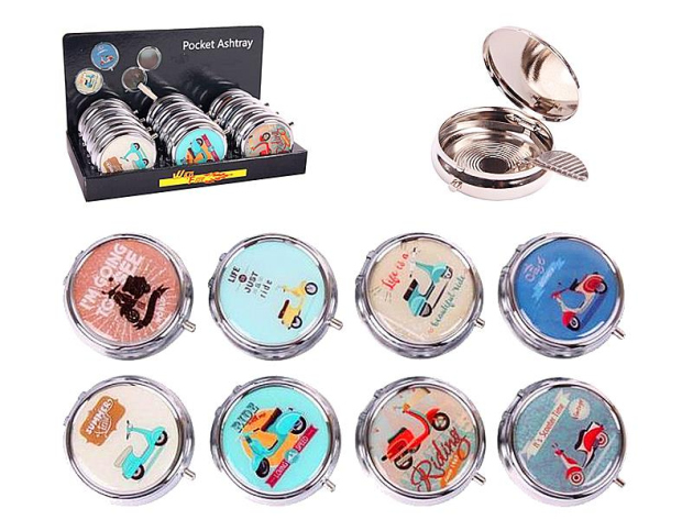 Pocket Ashtray "Riding" 1,5 x 5 cm, 12p display