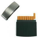 Cigarette Case "Anthrazit-Chrom gebürstet"  incl. present box, capacity: 10 cigs.