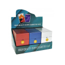 Cigarette Boxes "Bunt-Gebürstet", capacity: 20 cigs., 12p display, with pressable button